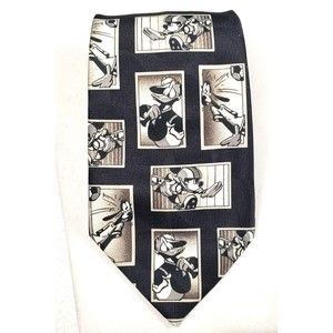 Disney Mickey Unlimited Mouse Black and White Novelty Tie Mens Polyester Necktie